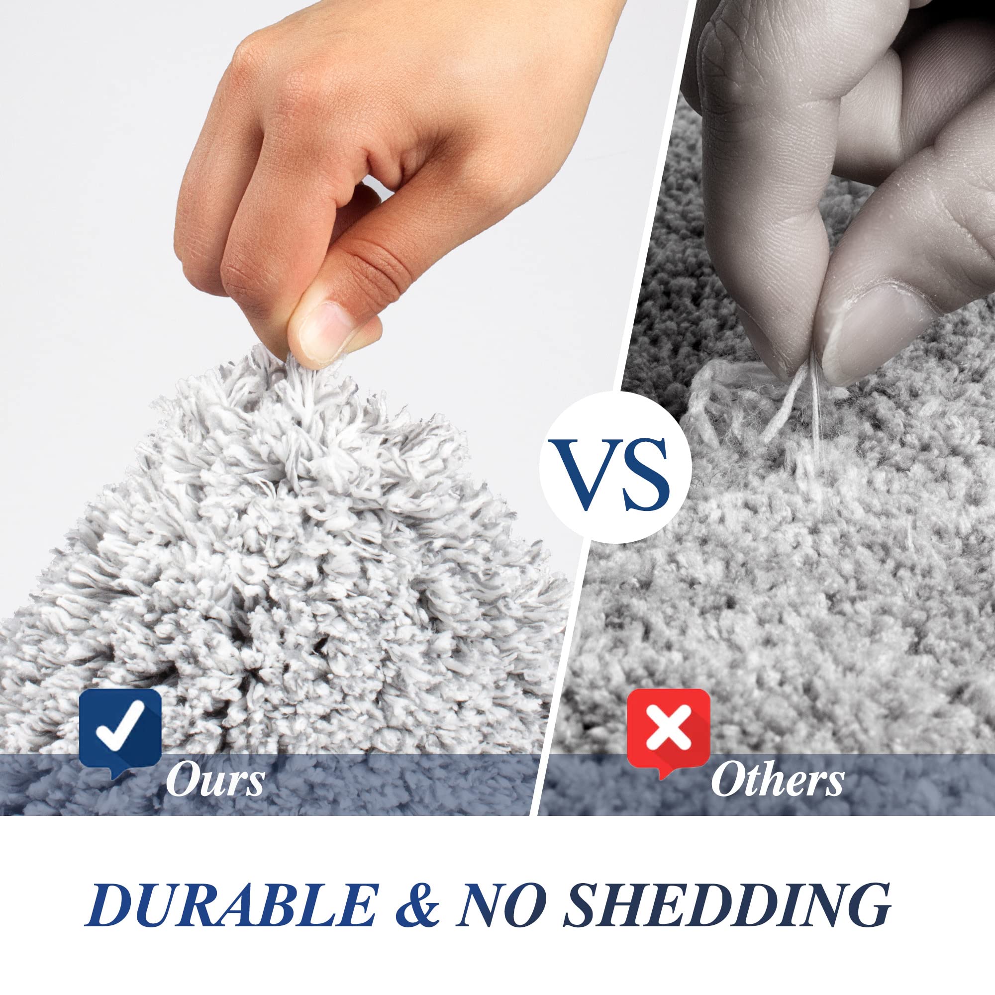 Walensee Bathroom Rug Non Slip Bath Mat For Bathroom (16 X 24, Ombre Black) Water Absorbent Soft Microfiber Shaggy Bathroom Mat